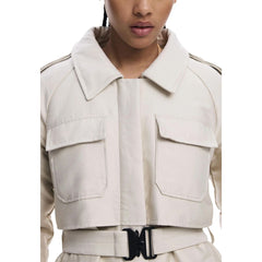 Cream Polyester Coat