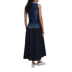 Blue Cotton Long Dress