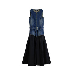 Blue Cotton Long Dress