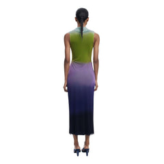 Purple Polyester Long Dress