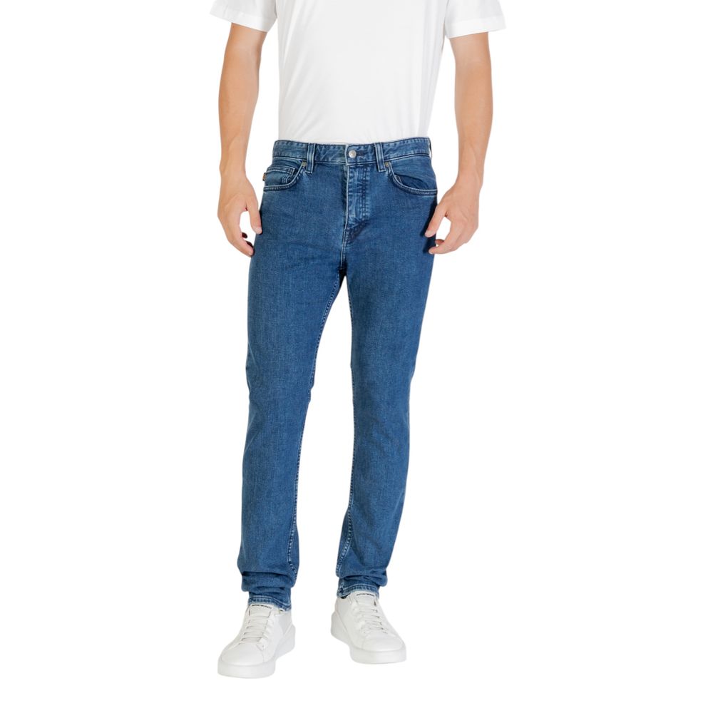 Blue Polyester Skinny Jeans