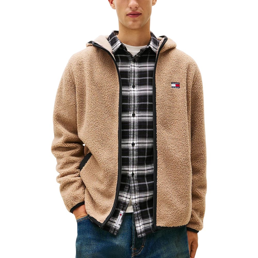 Beige Recycled Polyester Hoodie