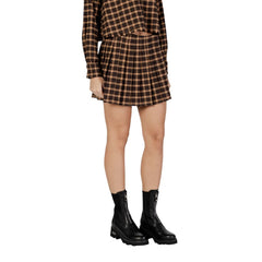 Brown Recycled Polyester Mini Skirt