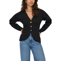 Black Polyester Cardigan