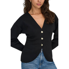 Black Polyester Cardigan