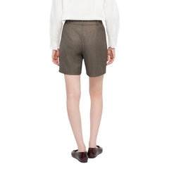 Brown Polyester Bermuda Shorts