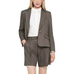 Brown Polyester Bermuda Shorts