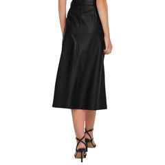 Black Polyester Long Skirt