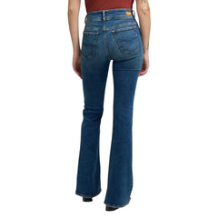 Blue Cotton Bootcut Jeans