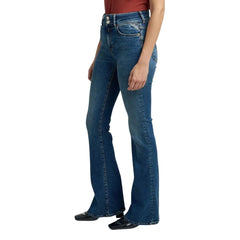 Blue Cotton Bootcut Jeans