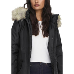 Black Polyester Parka