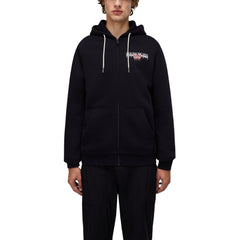 سترة قطنية سوداء بغطاء للرأس