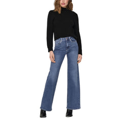 Blue Cotton Bootcut Jeans