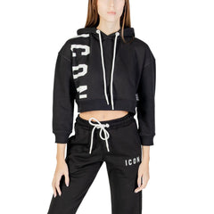 سترة قطنية سوداء بغطاء للرأس