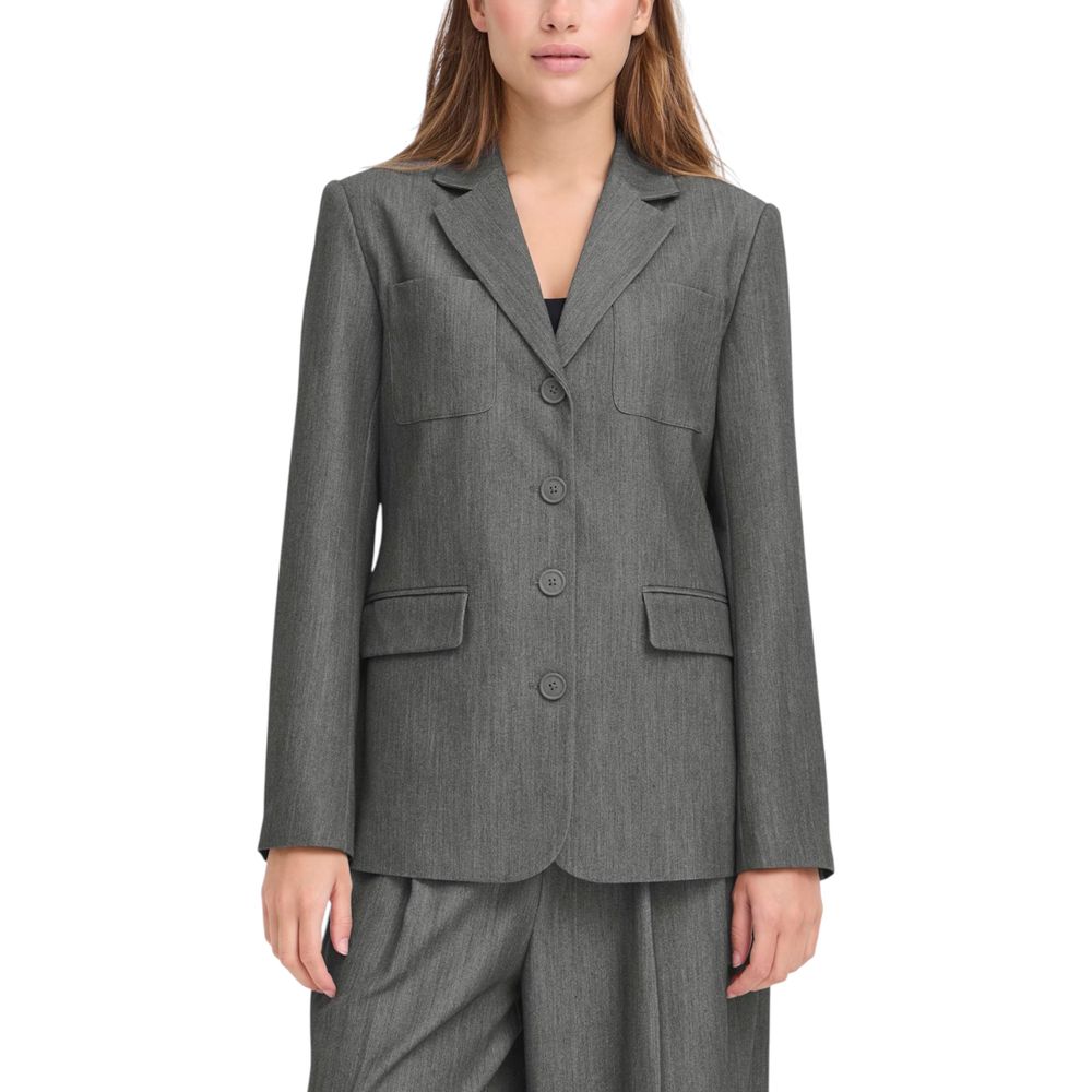 Gray Polyester Blazer