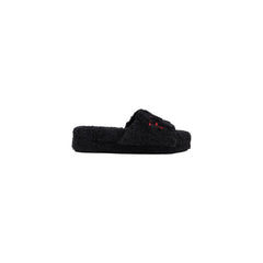Black Textile Slippers