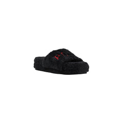 Black Textile Slippers