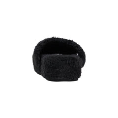 Black Textile Slippers