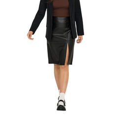 Black Polyester Long Skirt