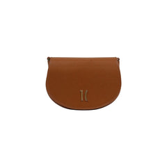 حقيبة يد جلدية بنية اللون