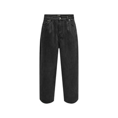 Black Cotton Relaxed Fit Jeans