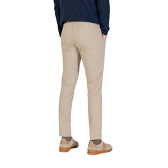 Beige Cotton Skinny Pants