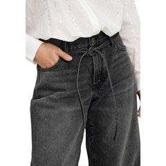 Black Recycled Cotton Mom Jeans