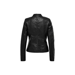 Black Polyester Biker Jacket
