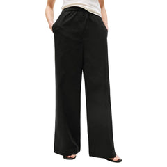 Black Organic Cotton Casual Pants