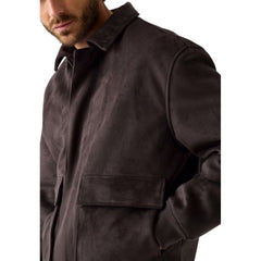 Brown Polyester Biker Jacket