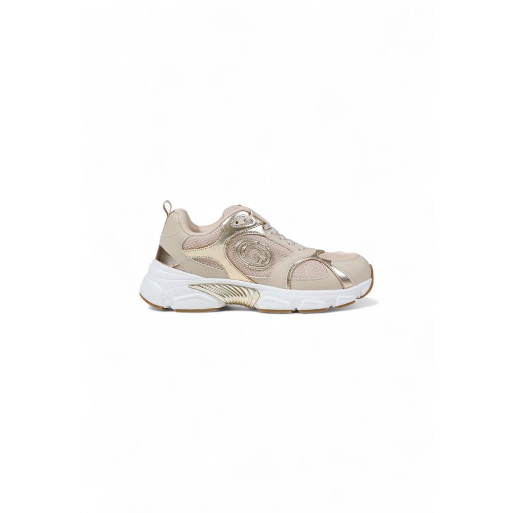 Beige Polyester Chunky Sneakers