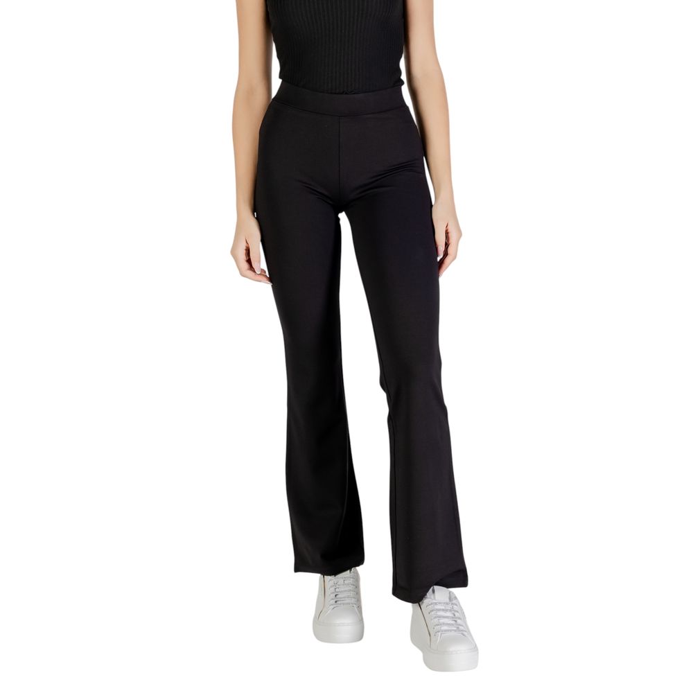 Black Viscose Flared Pants
