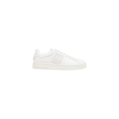 White Polyester Low Top Sneakers