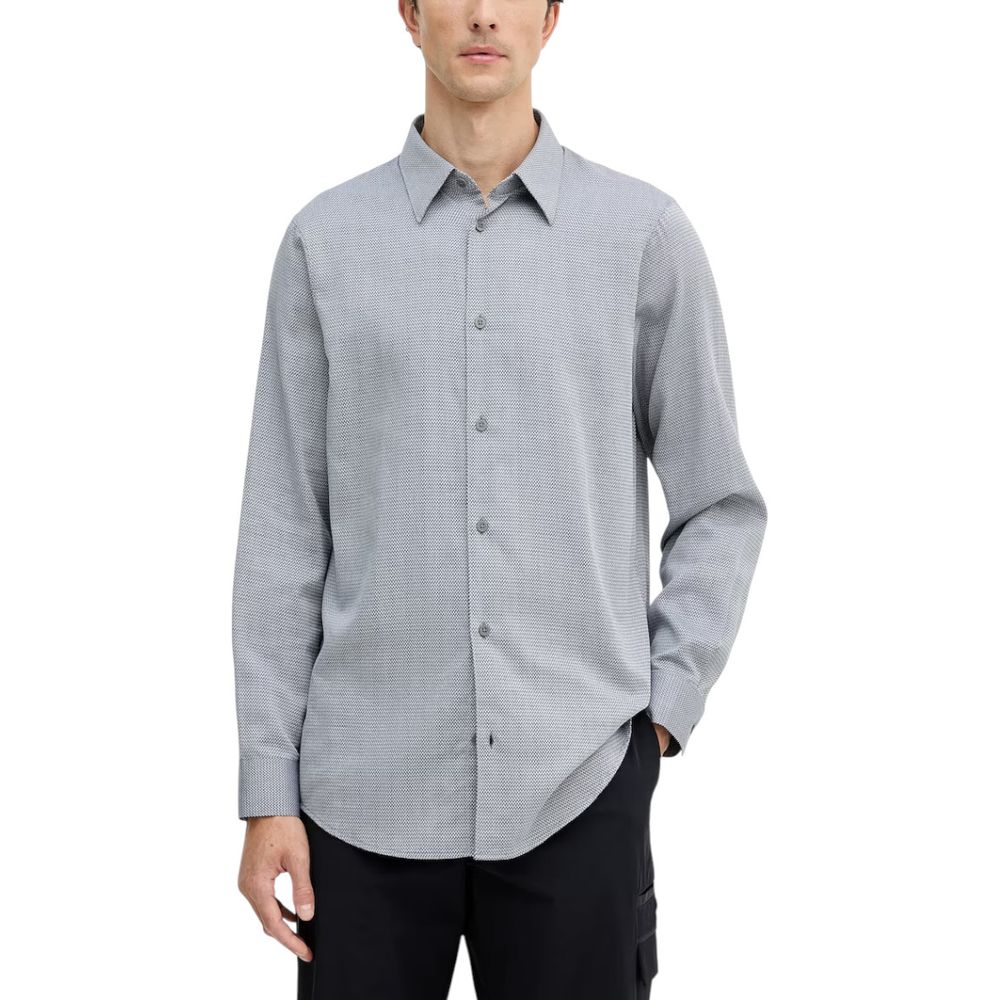 Black And White Cotton Dress Shirt