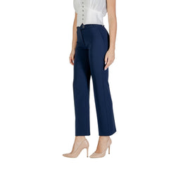 Blue Polyester Dress Pants