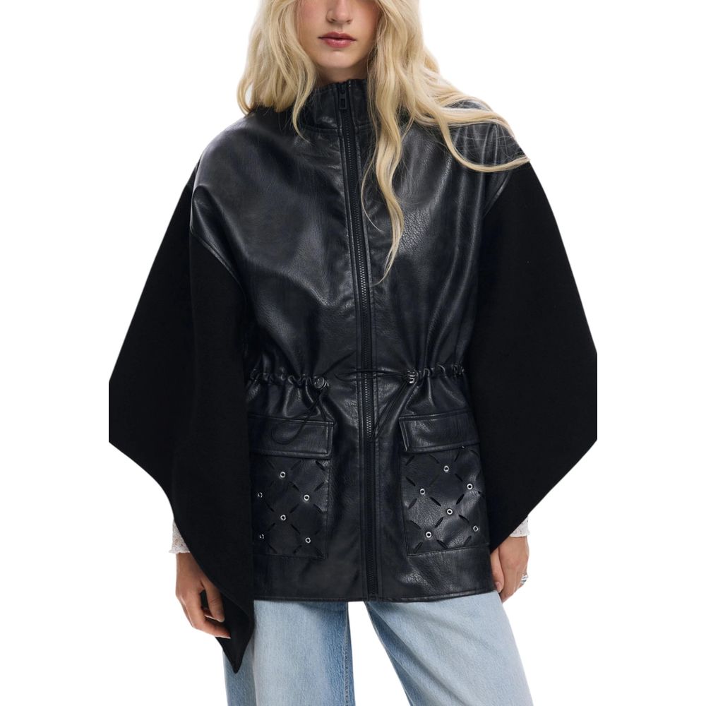 Black Polyester Jackets And Coat