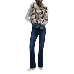 Beige Polyester Sleveless Jacket