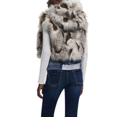 Beige Polyester Sleveless Jacket