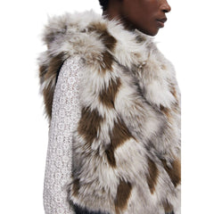 Beige Polyester Sleveless Jacket