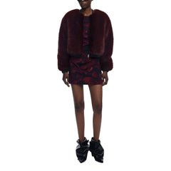 Bordeaux Polyester Jackets And Coat