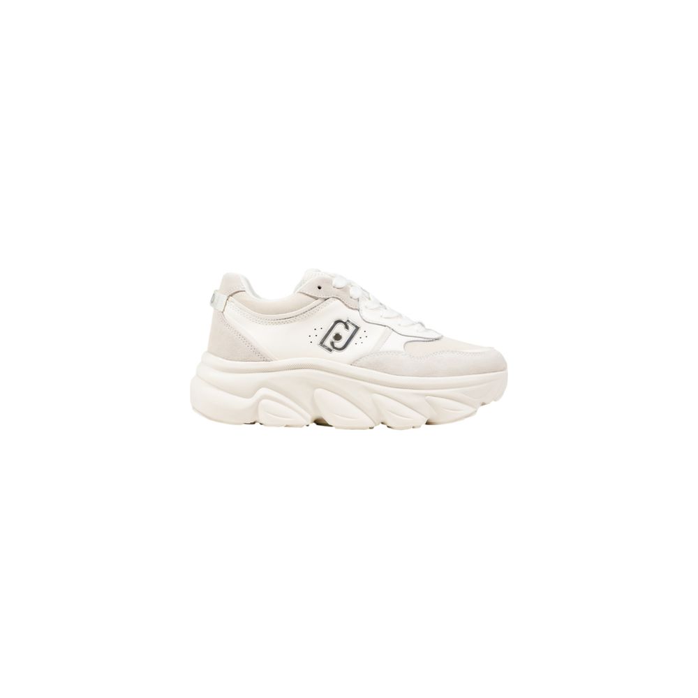 White Artificial Leather Chunky Sneakers