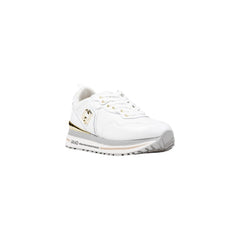 White Artificial Leather Platform Sneakers