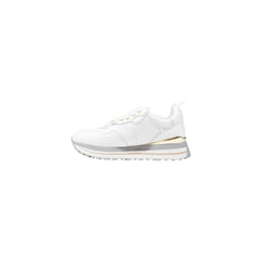 White Artificial Leather Platform Sneakers