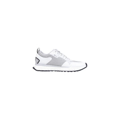 White Polyester Athletic Sneakers