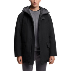 Black Polyester Full-Length Jacket