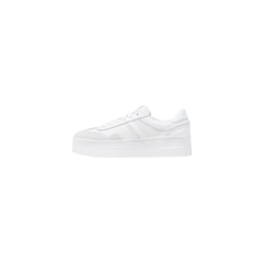 White Artificial Leather Platform Sneakers