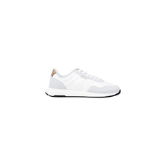 White Polyester Athletic Sneakers
