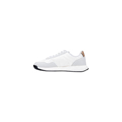 White Polyester Athletic Sneakers
