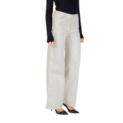 Beige Cotton Casual Pants