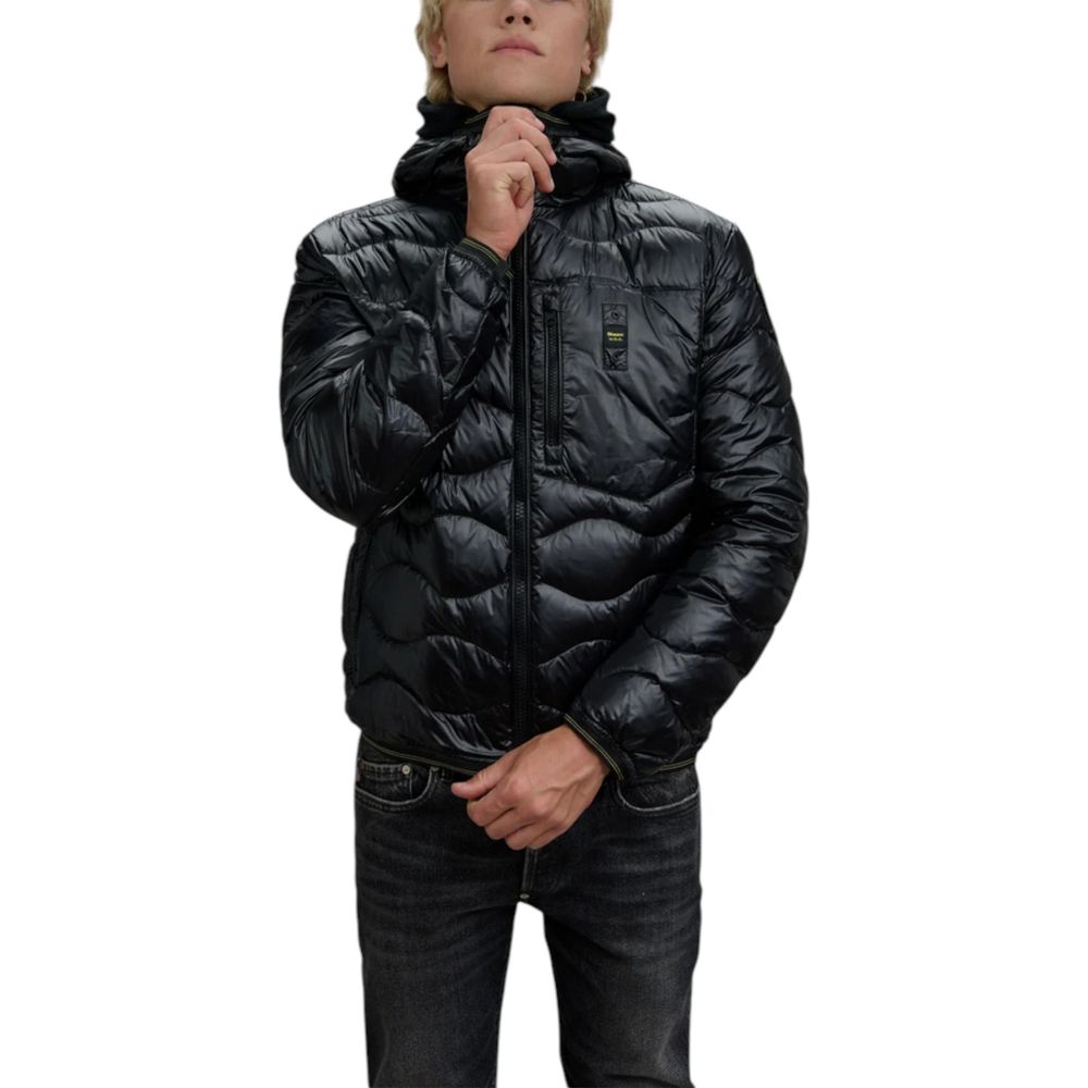 Black Polyamide Full-Length Jacket